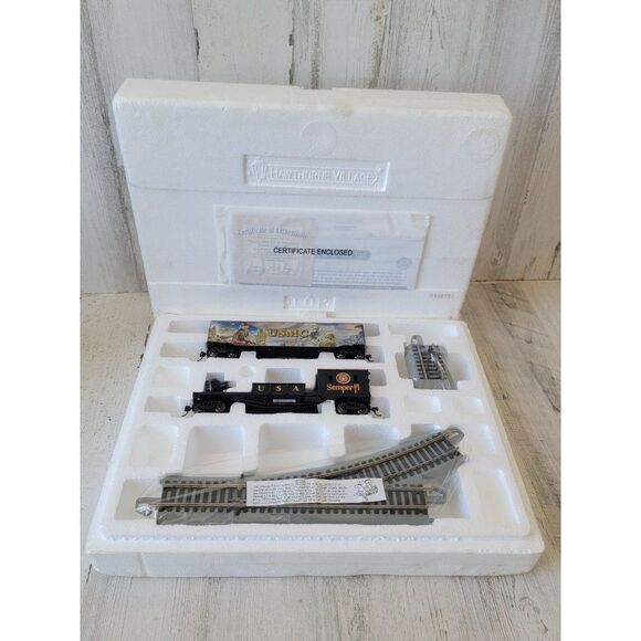 Hawthorne Tarawa Box Car & Semper Fi Search Light Car village train xmas - Picture 1 of 13